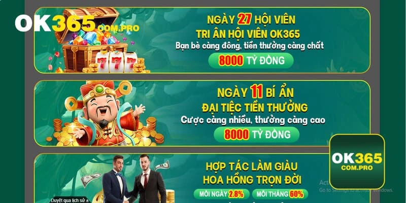 Chương trình ưu đãi hấp dẫn nhất tại nền tảng Ok365